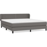  Box spring postelja z vzmetnico siva 180x200 cm umetno usnje, (20902109) | Shoptok.si