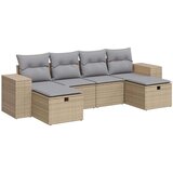 vidaXL 6-dijelni set vrtnih sofa s jastucima bež od poliratana | shoptok.hr