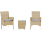  3-dijelni bistro set s jastucima bež od poliratana i stakla | shoptok.hr