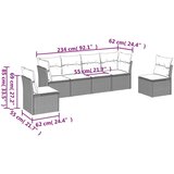  Vrtna garnitura - 6-dijelni set vrtnih sofa od poliratana s jastucima smeđi - Smeđe-crvena Bez stola 1 | shoptok.hr