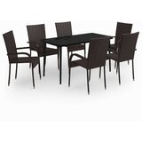  7-dijelni vrtni blagovaonski set smeđe-crni | shoptok.hr