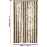 Zastor protiv muha tamnosmeđi i bež 118 x 220 cm od šenila | shoptok.hr
