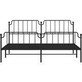 Metalni okvir kreveta s uzglavljem i podnožjem crni 193x203 cm | shoptok.hr