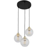  Luster na sajli DEVON 3xE27/15W/230V crna/prozirna | Eponuda.com