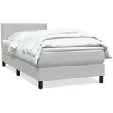 Box Spring krevet s madracem svijetlo sivi 80x210 cm baršun | Eponuda.com