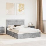  Postelja s shranjevanjem z vzglavjem Betonsko siva 150 x 200 cm, (5000106972) | Shoptok.si