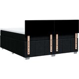 vidaXL Box spring postelja z vzmetnico črn 200x200 cm blago | Shoptok.si