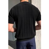 Dewberry 81037 Mens Crew Neck Knit T-Shirt-BLACK | shoptok.hr