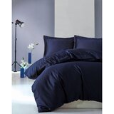  Elegant Dark Blue Dark Blue Satin Double Quilt Cover Set (DE) | Eponuda.com