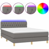  Krevet box spring s madracem LED tamnosivi 140x200 cm tkanina | shoptok.hr