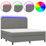 The Living Store Box spring postelja z vzmetnico LED temno siva 180x200 cm blago - Box Spring Postelja, (21503643) | Shoptok.si