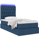  LED krevet za pohranu s madracem Plava 90 x 200 cm Tkanina | shoptok.hr