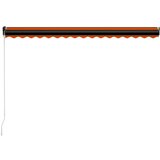  Ročno zložljiva tenda LED 450x300 cm oranžna in rjava, (20692777) | Shoptok.si