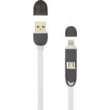S Box KABEL USB A Muški -> MICRO USB + 8-pin iPh Muški 1 m Bijeli, (08-usb-2in1w)