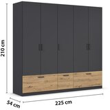 Boxxx OMARA ZA OBLAČILA, siva, hrast artisan Slike