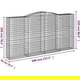  Lučne gabionske košare 3 kom 400x50x200/220cm pocinčano željezo | shoptok.hr