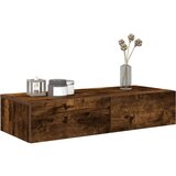 vidaXL Stenska polica s predali dimljen hrast 80x33x17 cm inž. les | Shoptok.si