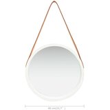  Zidno ogledalo s trakom 40 cm bijelo | shoptok.hr