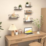 EYMPEU set 5 lesenih stenskih polic z kovinskimi nosilci odprta embalaža | Shoptok.si