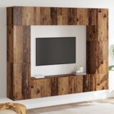  Set TV komoda s policom Zidne s pohranom 8 pcs Staro drvo 80 x 30 x 30 cm | shoptok.hr