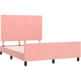  Okvir za krevet s uzglavljem ružičasti 140x190 cm baršunasti | shoptok.hr