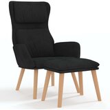  Stol za sproščanje s stolčkom črn žamet, (20934979) | Shoptok.si