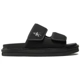 Calvin Klein Jeans Natikači Double Bar Sandal Mtl YM0YM01020 Črna