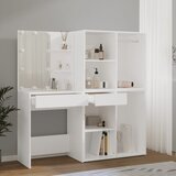  LED toaletni stolić s 2 ormarića bijeli od konstruiranog drva | shoptok.hr