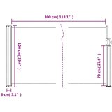  Bočna tenda na uvlačenje smeđesiva 100 x 300 cm | shoptok.hr