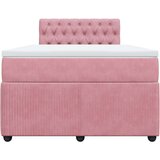 vidaXL Krevet s oprugama i madracem ružičasti 120 x 190 cm baršunasti | shoptok.hr