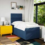 vidaXL Box spring postelja z vzmetnico modra 90x190 cm blago, (21321145) | Shoptok.si