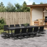 vidaXL 15-dijelni vrtni blagovaonski set crni od tekstilena | shoptok.hr