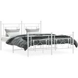 Metalni okvir kreveta uzglavlje i podnožje bijeli 150 x 200 cm | shoptok.hr