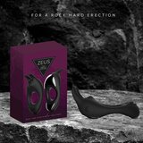 Feelztoys Vibracijski obroček za penis - Zeus, črn | Shoptok.si