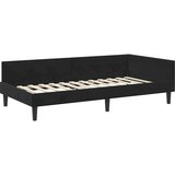 vidaXL Krevetni okvir sa kutnim dizajnom s uzglavljem Crna 80 x 200 cm | shoptok.hr