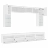  8-dijelni set zidnih TV ormarića s LED svjetlima bijeli | shoptok.hr