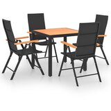  5-dijelni vrtni blagovaonski set crno-smeđi | shoptok.hr