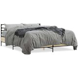  Posteljni okvir sonoma hrast 160x200 cm inž. les in kovina, (21165967) | Shoptok.si