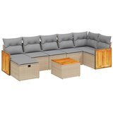  8-dijelni set vrtnih sofa s jastucima bež od poliratana | shoptok.hr