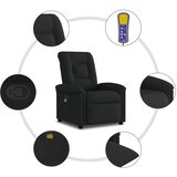  Masažni naslonjač od tkanine crni | shoptok.hr