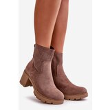 Boto Women's Heeled Boots with Zipper Eco Suede Brown Rashmi | ePonuda.com