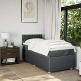 vidaXL Box spring postelja z vzmetnico temno siva 90x190 cm blago | Shoptok.si