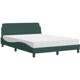 vidaXL Postelja z vzmetnico temno zelena 140x190 cm žamet, (21216317) Cene