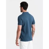 Ombre BASIC men's single color pique knit polo shirt - dark blue | shoptok.hr