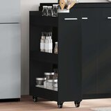 vidaXL Ormarić s kotačima crni 60 x 22 x 79 cm od konstruiranog drva | shoptok.hr