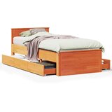 vidaXL Okvir kreveta bez madraca s uzglavljem 100x200 cm od borovine | shoptok.hr