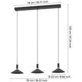 Eglo 902184 - led rgbw prigušiva luster na sajli conomavilla-z 3xLED/7,5W/230V crna | Eponuda.com