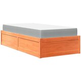  The Living Store Postelja z vzmetnico voščeno rjava 90x200 cm trdna borovina - Postelja, (21495704) | Shoptok.si