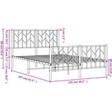  Metalni okvir kreveta uzglavlje i podnožje bijeli 120x200 cm | shoptok.hr