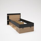 Marckeric Crni/u prirodnoj boji krevet u dekoru hrasta s prostorom za odlaganje bez podnice 90x200 cm Albo – | shoptok.hr